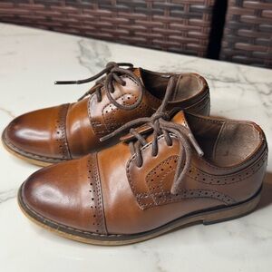 Stacy Adams Classic Brown Leather Boys Oxford Dress Shoes